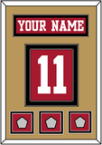 San Francisco Nameplate & Number (Back) With 3 Super Bowl Patches - Home Red - Double Mat 3