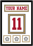 San Francisco Nameplate & Number (Back) With 3 Super Bowl Patches - Road White - Double Mat 1