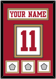 San Francisco Nameplate & Number (Back) With 3 Super Bowl Patches - Road White - Double Mat 2