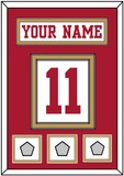 San Francisco Nameplate & Number (Back) With 3 Super Bowl Patches - Road White - Double Mat 2