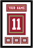 San Francisco Nameplate & Number (Back) With 3 Super Bowl Patches - Home Red - Triple Mat 1