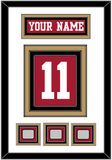 San Francisco Nameplate & Number (Back) With 3 Super Bowl Patches - Home Red - Triple Mat 2