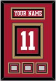 San Francisco Nameplate & Number (Back) With 3 Super Bowl Patches - Home Red - Triple Mat 3