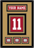 San Francisco Nameplate & Number (Back) With 3 Super Bowl Patches - Home Red - Triple Mat 5