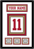 San Francisco Nameplate & Number (Back) With 3 Super Bowl Patches - Road White - Triple Mat 1