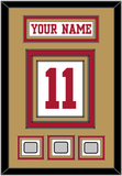 San Francisco Nameplate & Number (Back) With 3 Super Bowl Patches - Road White - Triple Mat 4