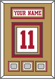 San Francisco Nameplate & Number (Back) With 3 Super Bowl Patches - Road White - Triple Mat 4