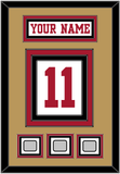 San Francisco Nameplate & Number (Back) With 3 Super Bowl Patches - Road White - Triple Mat 5