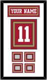 San Francisco Nameplate & Number (Back) With 4 Super Bowl Patches - Home Red - Triple Mat 1