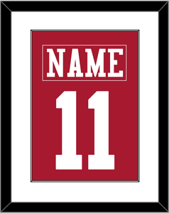 San Francisco Nameplate & Number (Back) Combined - Home Red - Single Mat 1