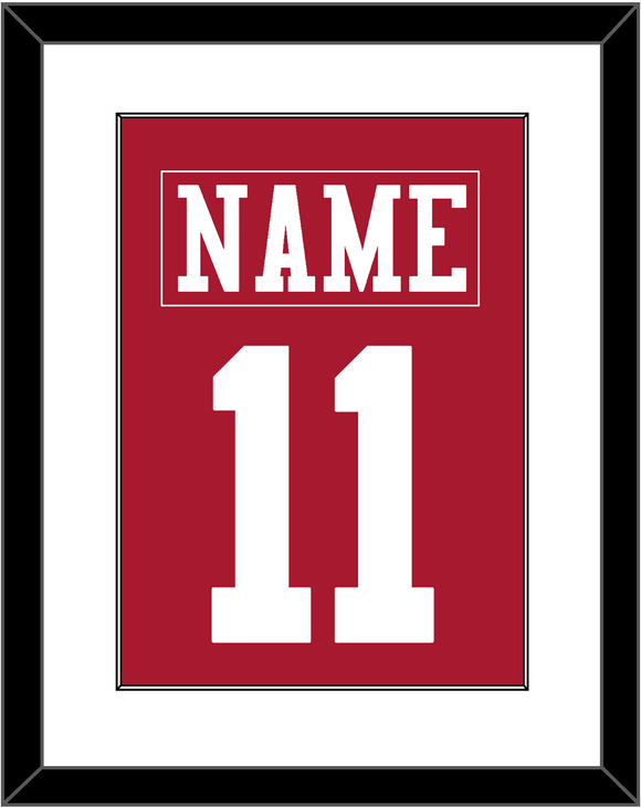 San Francisco Nameplate & Number (Back) Combined - Home Red - Single Mat 1
