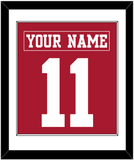 San Francisco Nameplate & Number (Back) Combined - Home Red - Single Mat 1