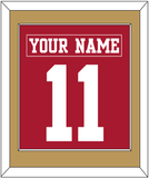 San Francisco Nameplate & Number (Back) Combined - Home Red - Single Mat 2