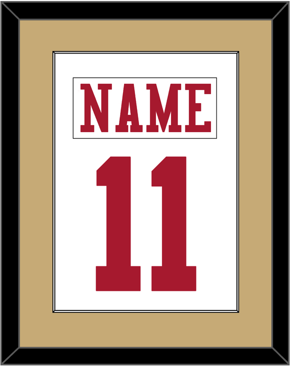 San Francisco Nameplate & Number (Back) Combined - Road White - Single Mat 2