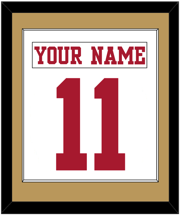 San Francisco Nameplate & Number (Back) Combined - Road White - Single Mat 2