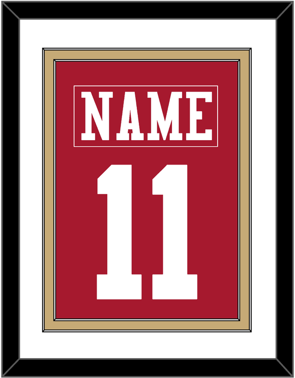 San Francisco Nameplate & Number (Back) Combined - Home Red - Double Mat 1