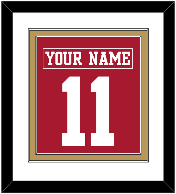 San Francisco Nameplate & Number (Back) Combined - Home Red - Double Mat 1