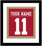 San Francisco Nameplate & Number (Back) Combined - Home Red - Double Mat 1