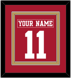 San Francisco Nameplate & Number (Back) Combined - Home Red - Double Mat 2