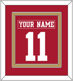 San Francisco Nameplate & Number (Back) Combined - Home Red - Double Mat 2