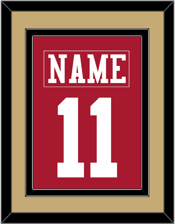 San Francisco Nameplate & Number (Back) Combined - Home Red - Double Mat 3