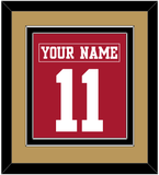 San Francisco Nameplate & Number (Back) Combined - Home Red - Double Mat 3