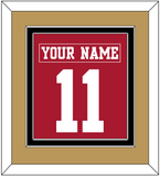 San Francisco Nameplate & Number (Back) Combined - Home Red - Double Mat 3