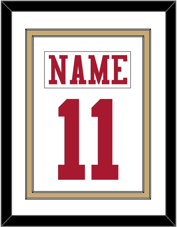 San Francisco Nameplate & Number (Back) Combined - Road White - Double Mat 1