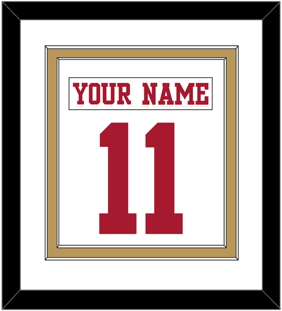 San Francisco Nameplate & Number (Back) Combined - Road White - Double Mat 1