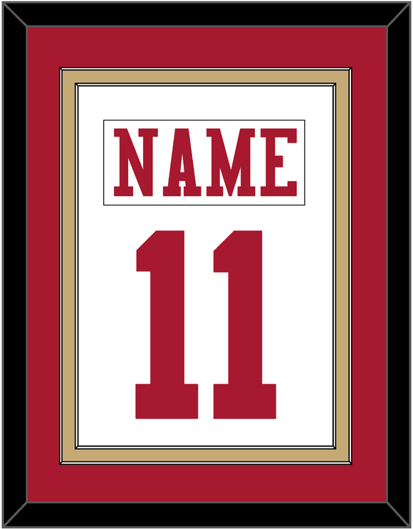 San Francisco Nameplate & Number (Back) Combined - Road White - Double Mat 2