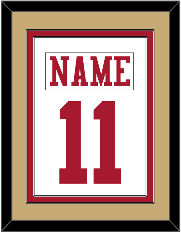 San Francisco Nameplate & Number (Back) Combined - Road White - Double Mat 3