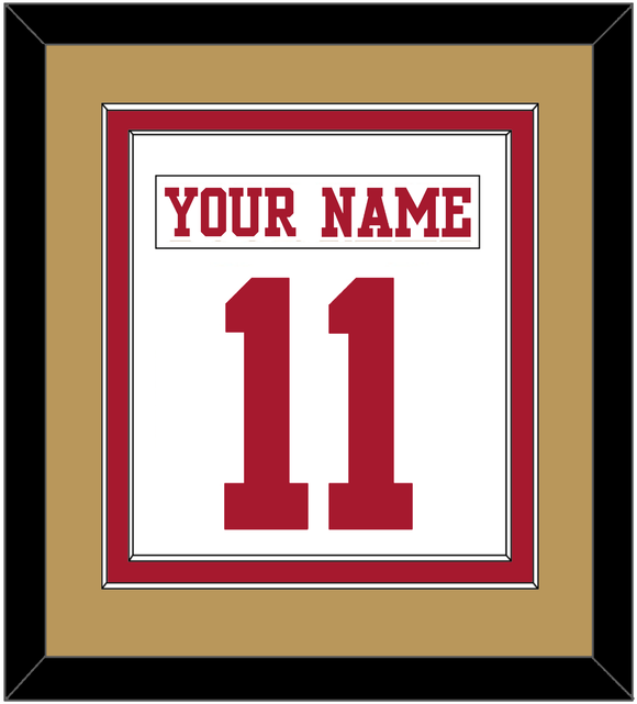 San Francisco Nameplate & Number (Back) Combined - Road White - Double Mat 3