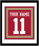 San Francisco Nameplate & Number (Back) Combined - Home Red - Triple Mat 1