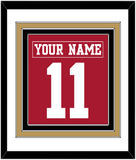 San Francisco Nameplate & Number (Back) Combined - Home Red - Triple Mat 2