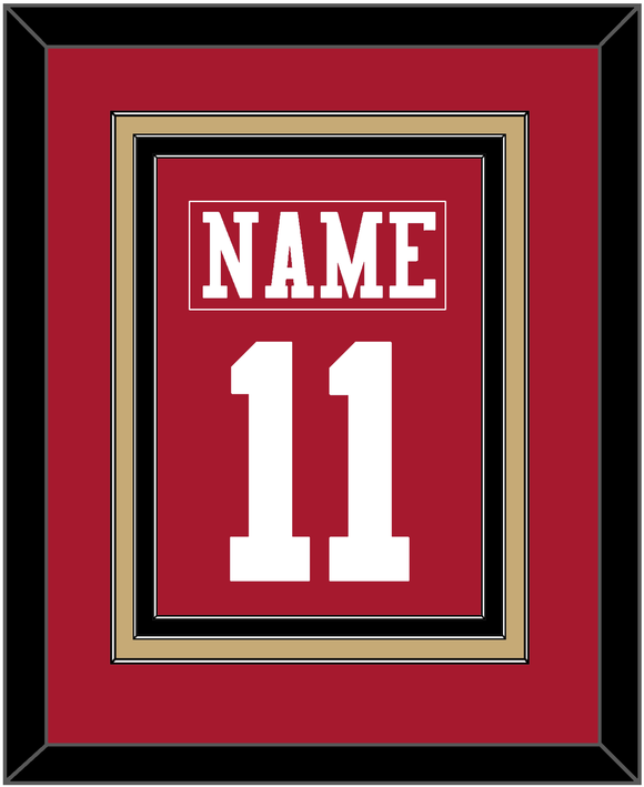 San Francisco Nameplate & Number (Back) Combined - Home Red - Triple Mat 3