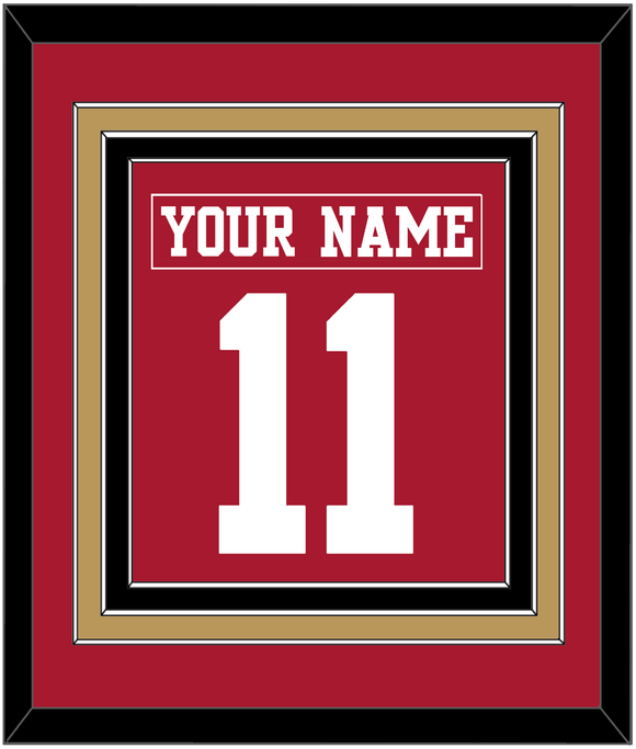 San Francisco Nameplate & Number (Back) Combined - Home Red - Triple Mat 3
