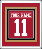 San Francisco Nameplate & Number (Back) Combined - Home Red - Triple Mat 3
