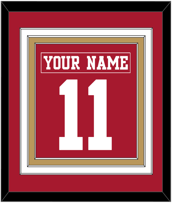 San Francisco Nameplate & Number (Back) Combined - Home Red - Triple Mat 4