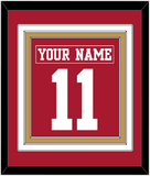 San Francisco Nameplate & Number (Back) Combined - Home Red - Triple Mat 4