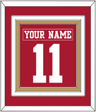 San Francisco Nameplate & Number (Back) Combined - Home Red - Triple Mat 4
