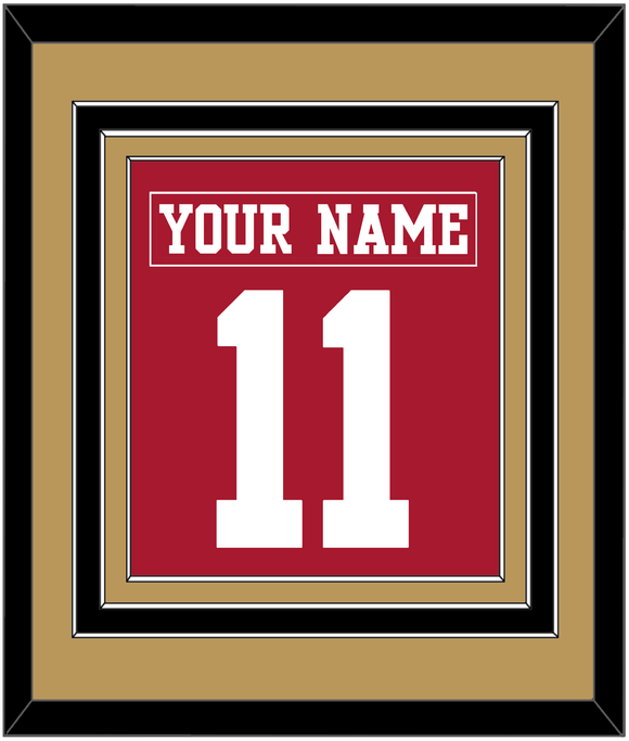 San Francisco Nameplate & Number (Back) Combined - Home Red - Triple Mat 5