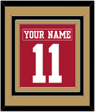 San Francisco Nameplate & Number (Back) Combined - Home Red - Triple Mat 5