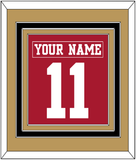 San Francisco Nameplate & Number (Back) Combined - Home Red - Triple Mat 5