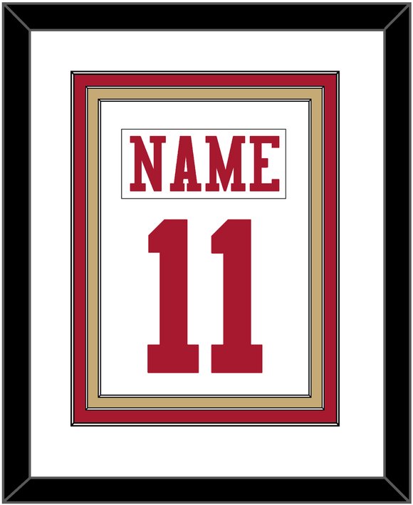 San Francisco Nameplate & Number (Back) Combined - Road White - Triple Mat 1