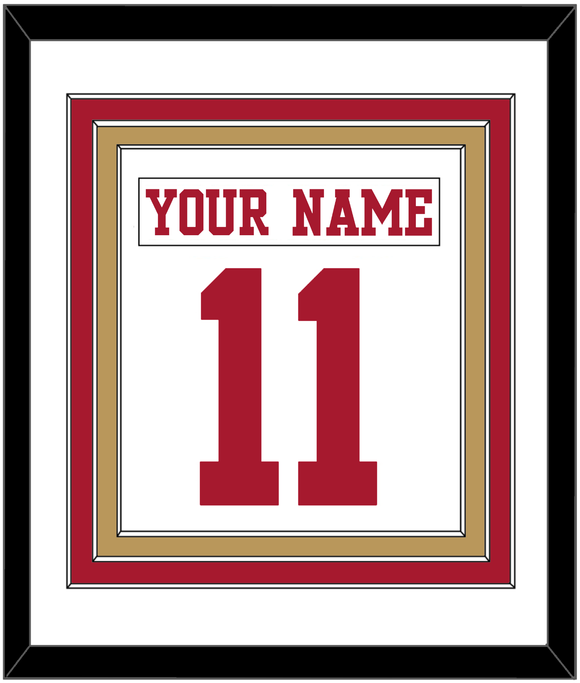 San Francisco Nameplate & Number (Back) Combined - Road White - Triple Mat 1