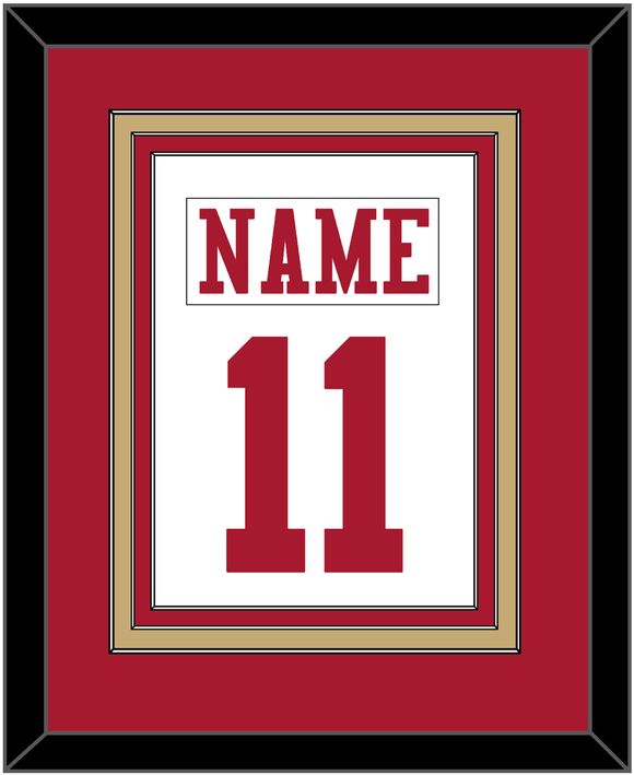 San Francisco Nameplate & Number (Back) Combined - Road White - Triple Mat 2