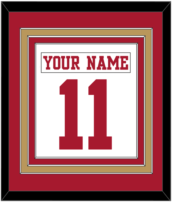 San Francisco Nameplate & Number (Back) Combined - Road White - Triple Mat 2