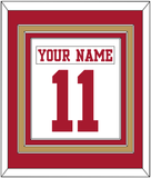 San Francisco Nameplate & Number (Back) Combined - Road White - Triple Mat 2