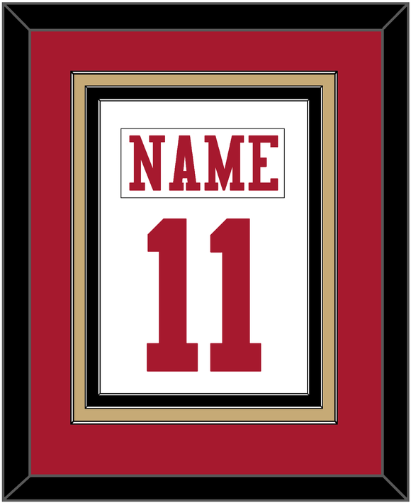 San Francisco Nameplate & Number (Back) Combined - Road White - Triple Mat 3