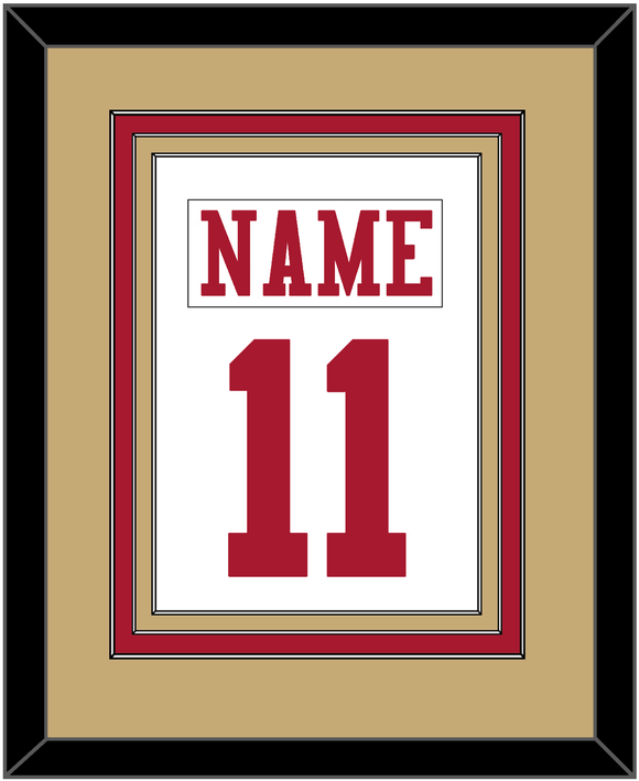 San Francisco Nameplate & Number (Back) Combined - Road White - Triple Mat 4
